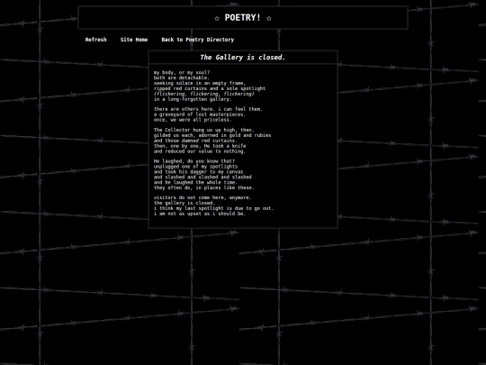 Poetry/Gallery screenshot