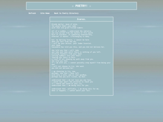 Poetry/Icarus screenshot