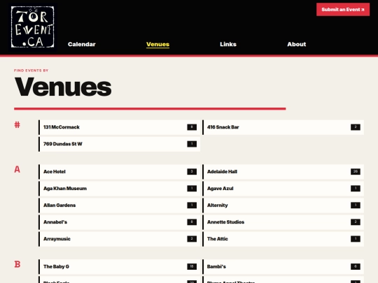 venues screenshot