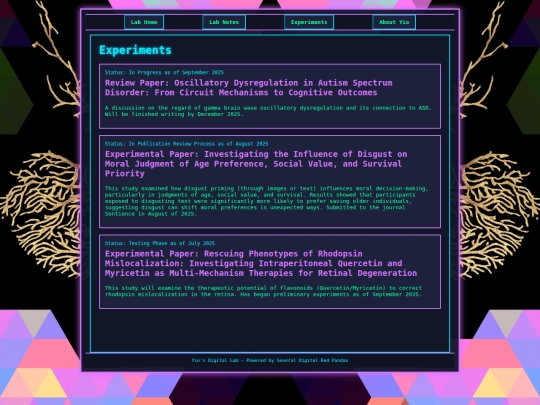 experiments screenshot