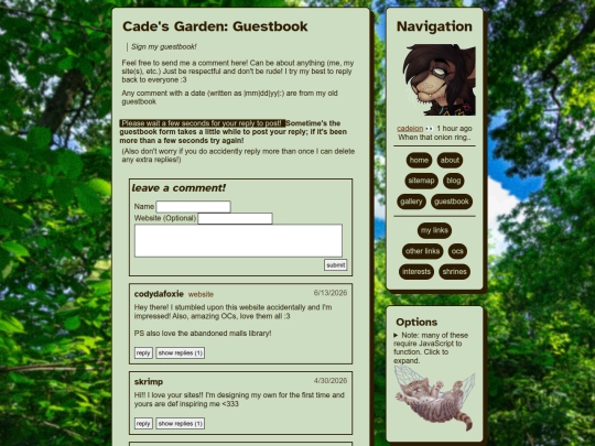 guestbook screenshot