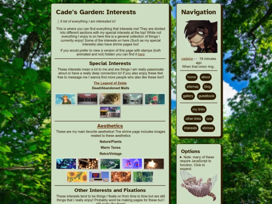 interests screenshot