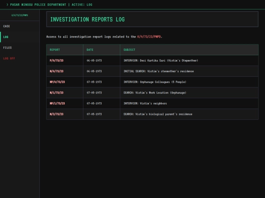report screenshot