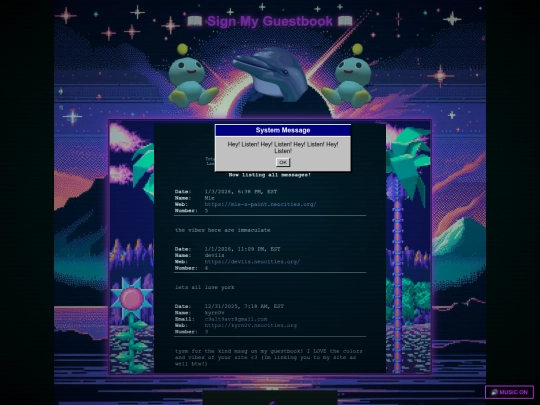 guestbook screenshot