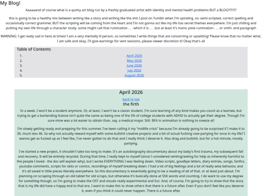 Blog screenshot