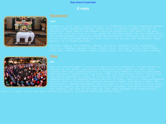 events screenshot