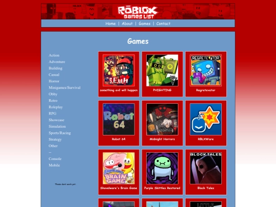 games/list screenshot