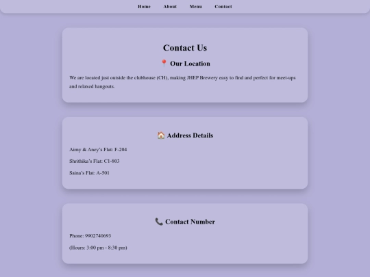 Thejhepbrewery/contact screenshot