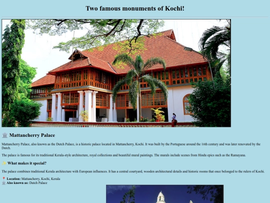 themonumentsofkochiproject screenshot