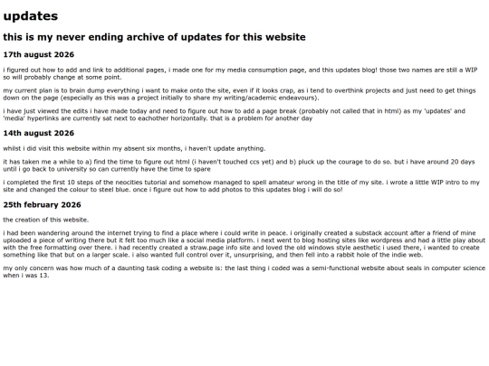updates screenshot