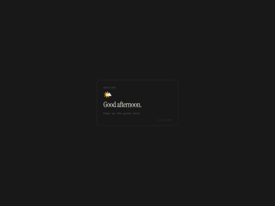 widgets/greeting-dark screenshot