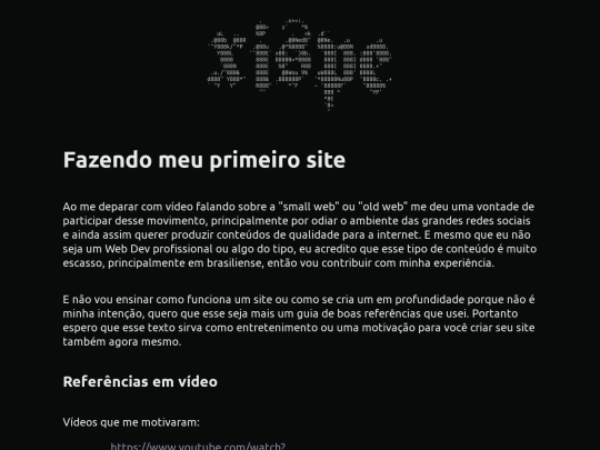 Como fiz meu primeiro site screenshot