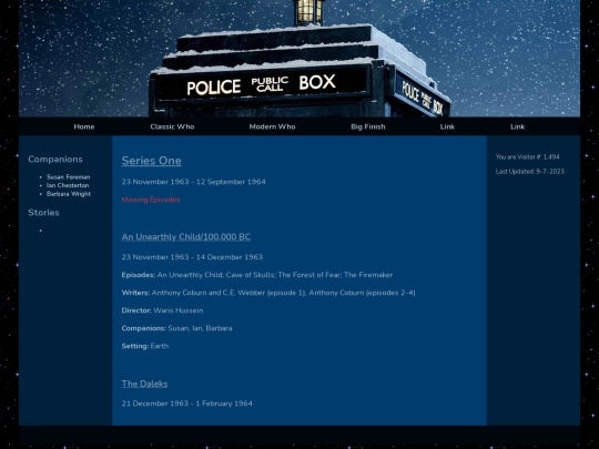 classicwho/series/1 screenshot