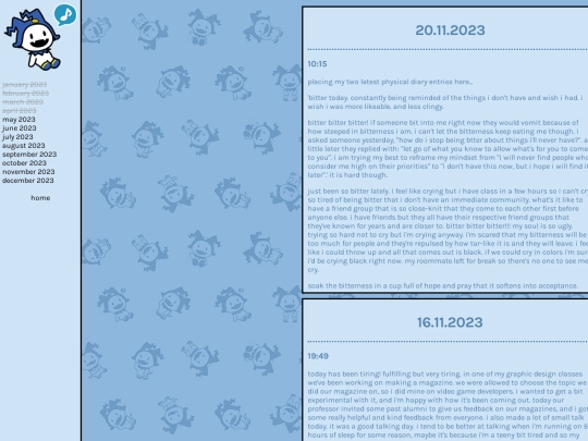 diary/november2023 screenshot