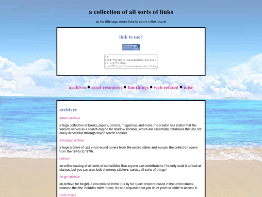 links screenshot