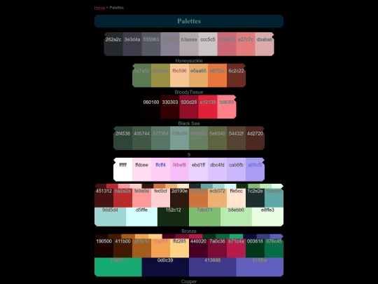 palettes screenshot