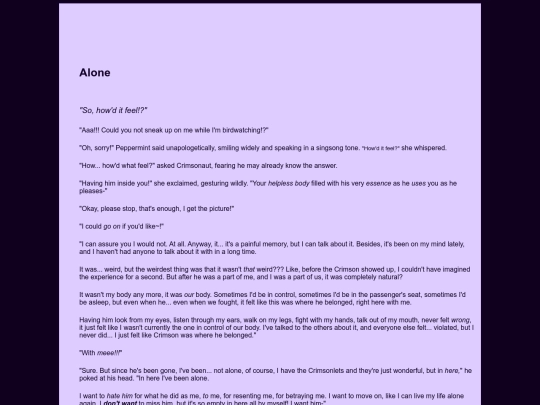fics/alone screenshot