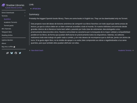 Torrents/epublibre screenshot