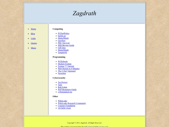pages/links screenshot