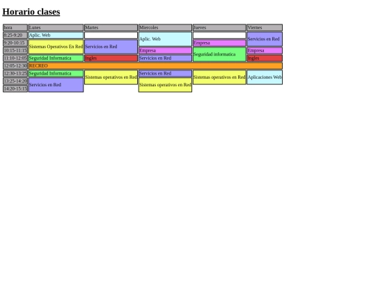 horario screenshot
