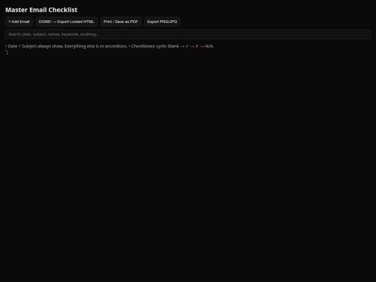 Checklist screenshot