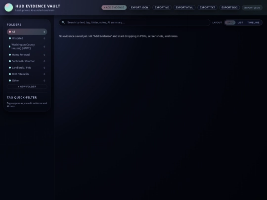 evidencelog screenshot
