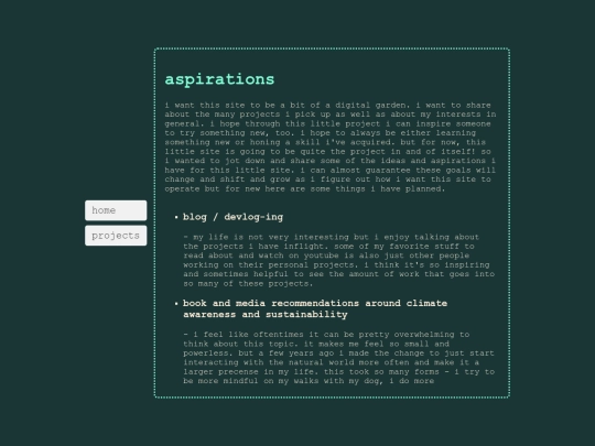 aspirations screenshot