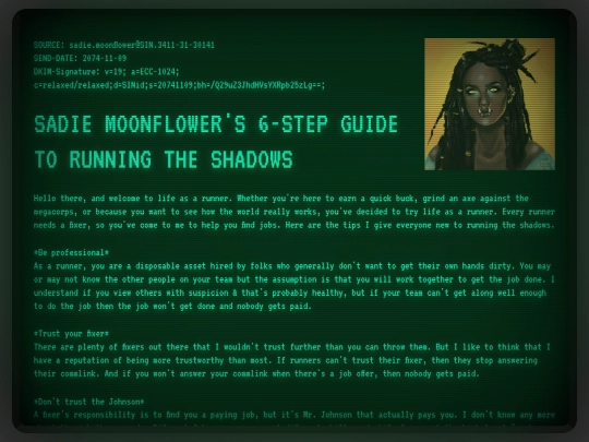 shadowrun/sadie screenshot