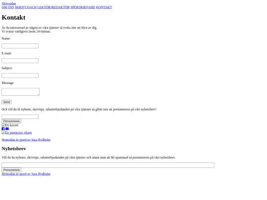 test/skrivsidan/kontakt screenshot
