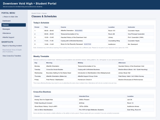 classes screenshot