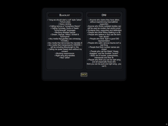 blacklist screenshot