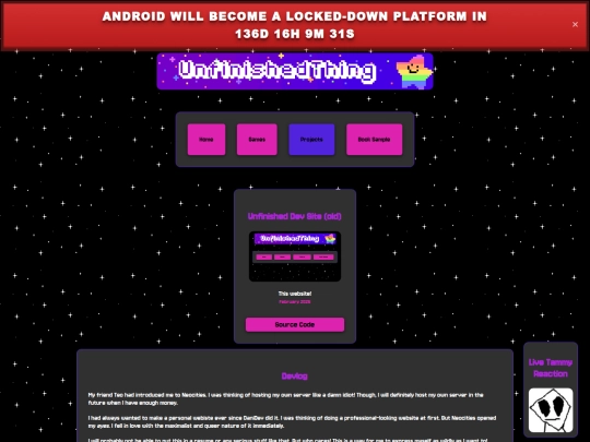 projects/unfinished_dev_site screenshot