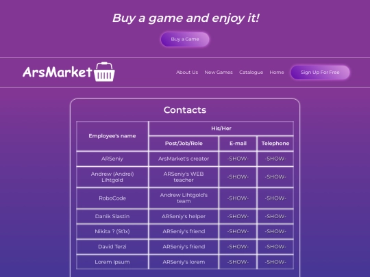 ArsMarket/html/contacts screenshot