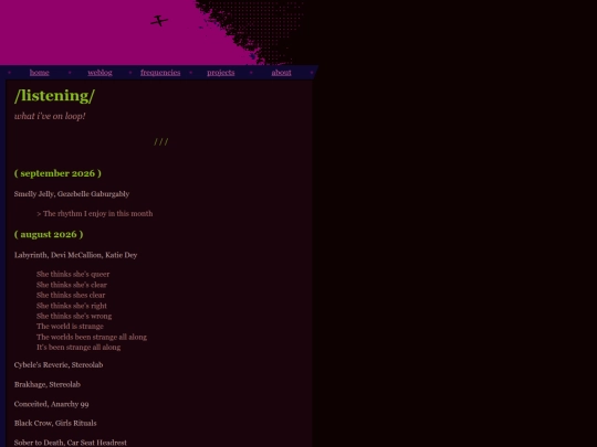 frequencies/listening screenshot