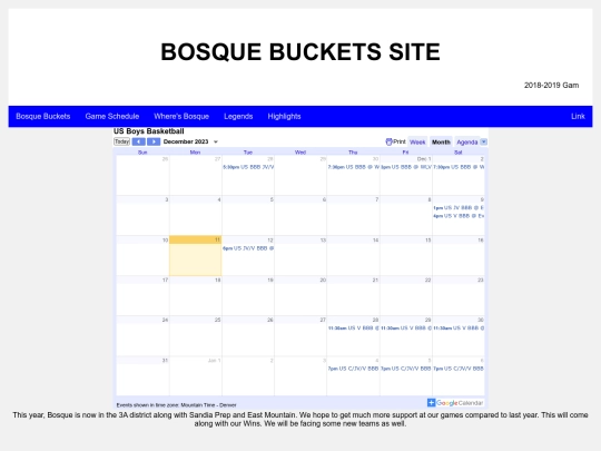 schedule screenshot
