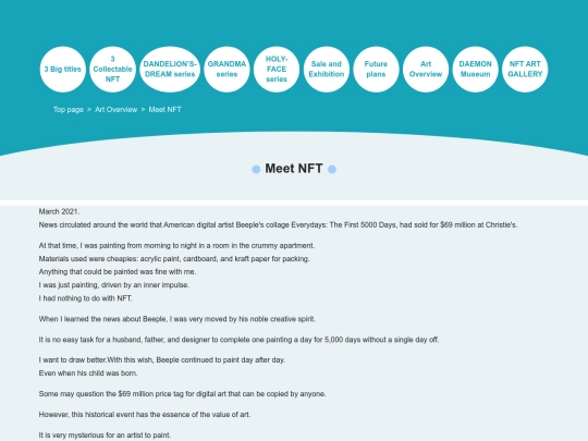 Art Overview/Meet NFT screenshot
