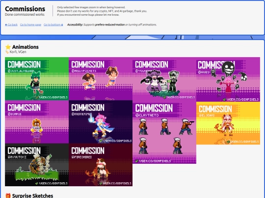 commissions screenshot