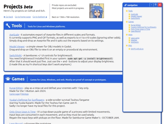 projects screenshot