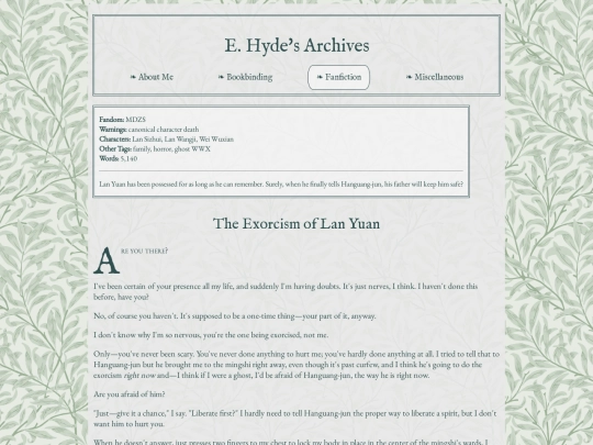 fic/exorcism screenshot