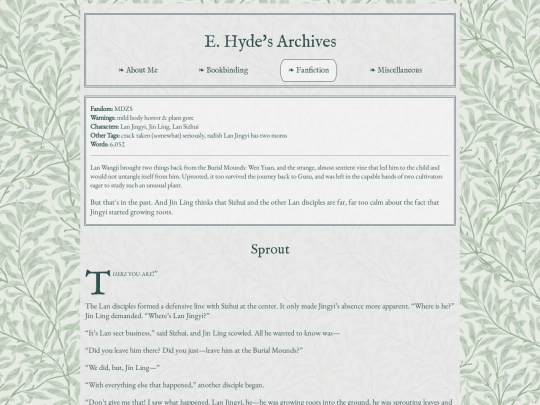 fic/sprout screenshot