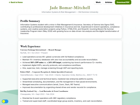 resume screenshot