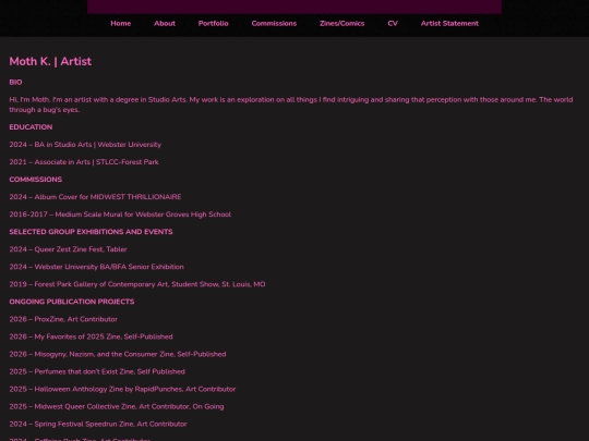 CV screenshot