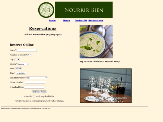 reservations screenshot