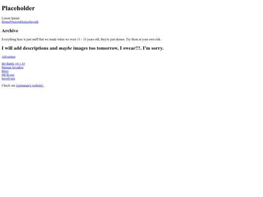 Projects/Archive screenshot