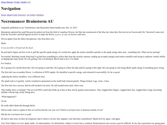 Fic/NecromancerBrainstormAU1 screenshot