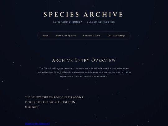 pages/species screenshot
