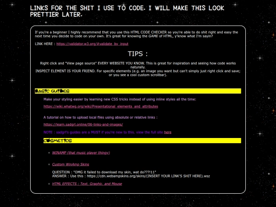 links screenshot