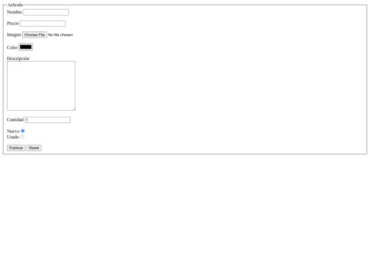 Publicación Articulo/2.12 Práctica:Fomulario Publicación Artículo screenshot
