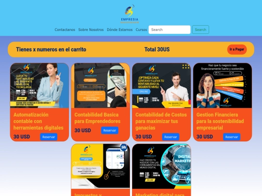 pages/cursos screenshot