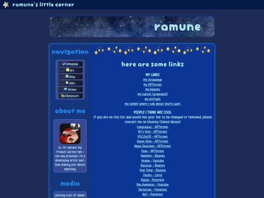 links screenshot